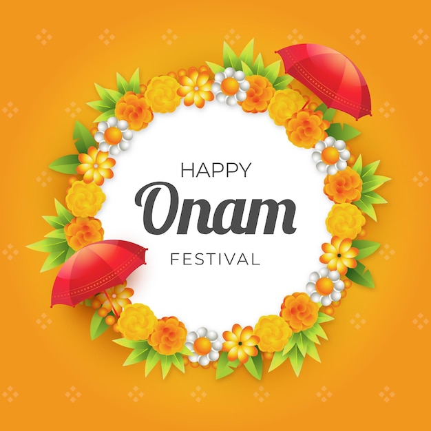 Vecteur gratuit salutation de festival onam réaliste