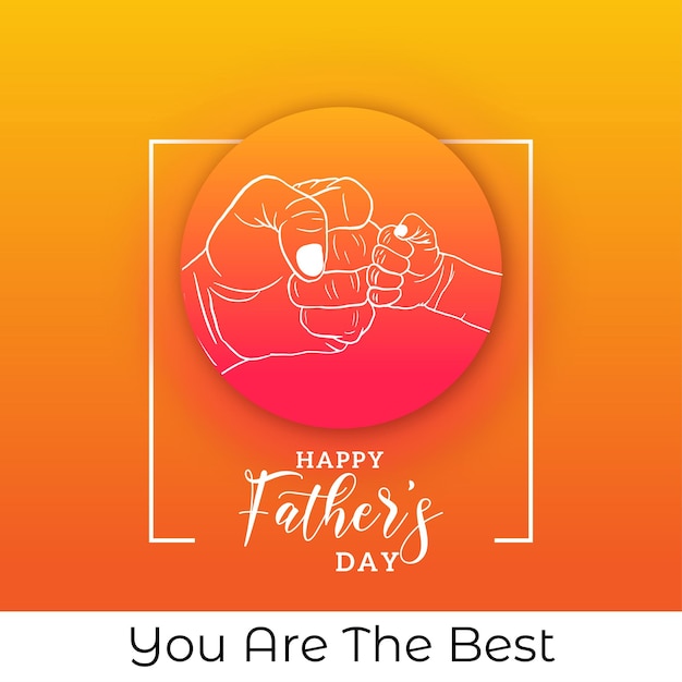 Vecteur gratuit salutations de la fête des pères heureux orange fond blanc bannière de conception de médias sociaux vecteur gratuit