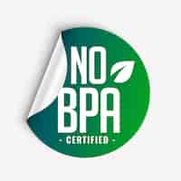 Vecteur gratuit sans bpa bisphénol-a et phtalates étiquette verte certifiée