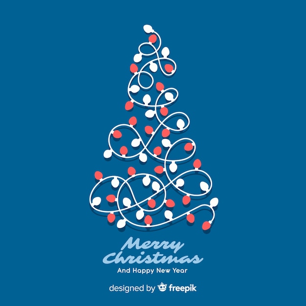 Vecteur gratuit sapin de noël fait d'ampoules