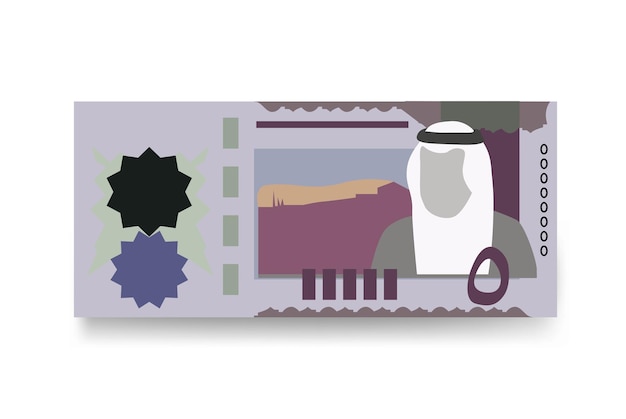 Saudi Riyal Vector Illustration Arabie Saoudite Ensemble D'argent Billets De Banque Papier-monnaie 5 Sar Vecteur Premium
