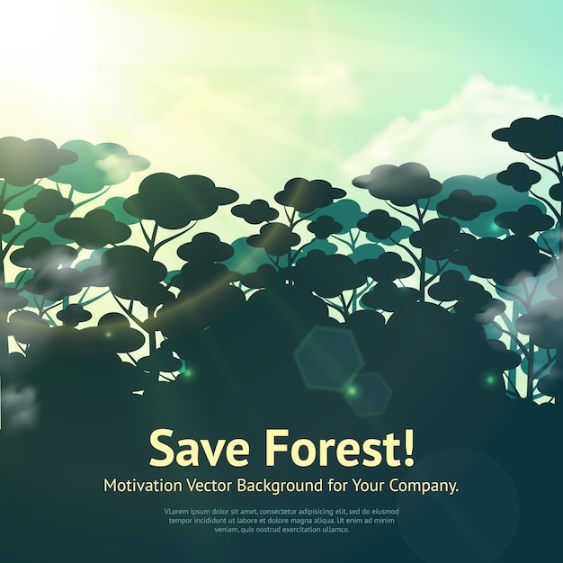 Vecteur gratuit sauvegarder l'illustration de la forêt