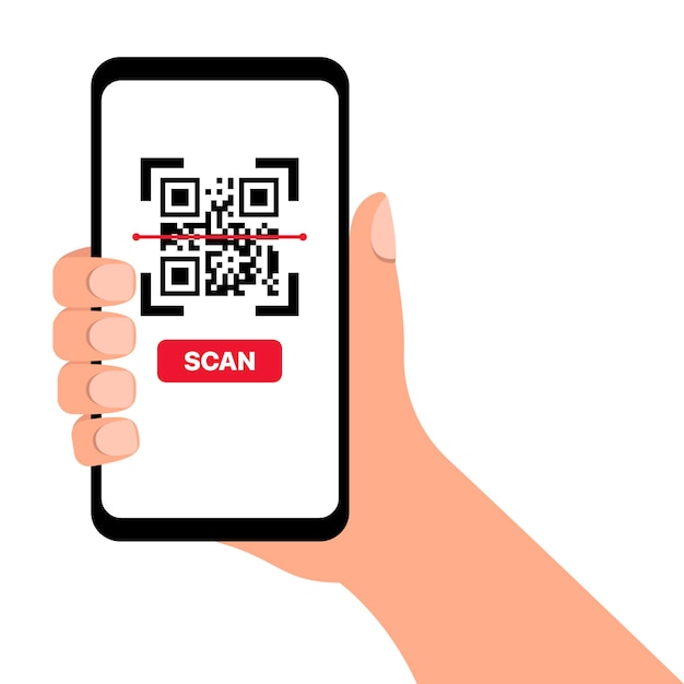 Vecteur gratuit scan du code qr sur le téléphone portable