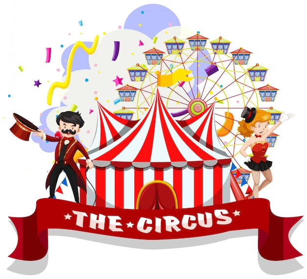 Vecteur gratuit la scène du cirque