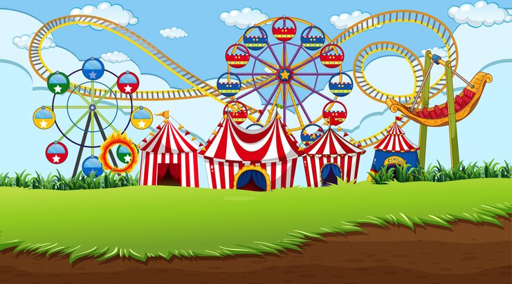 Vecteur gratuit scène de fond de fête foraine