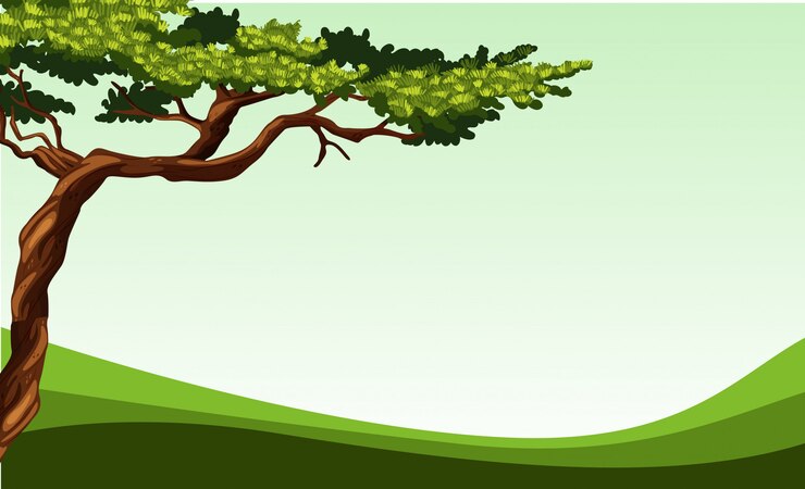 Vecteur gratuit scène naturelle avec des arbres et des champs