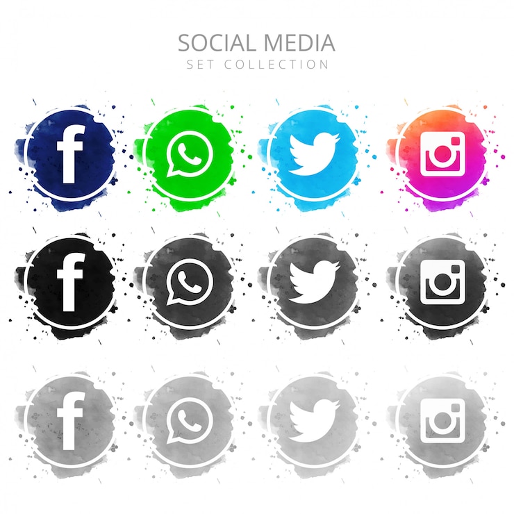 Vecteur gratuit scénographie de médias sociaux coloré moderne