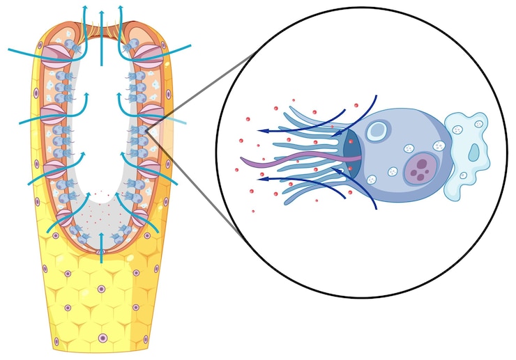 Vecteur gratuit schéma de la structure des éponges pour l'enseignement de la biologie