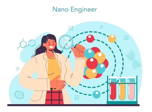 Des scientifiques en nano-ingénierie travaillent en laboratoire avec des nanoparticules