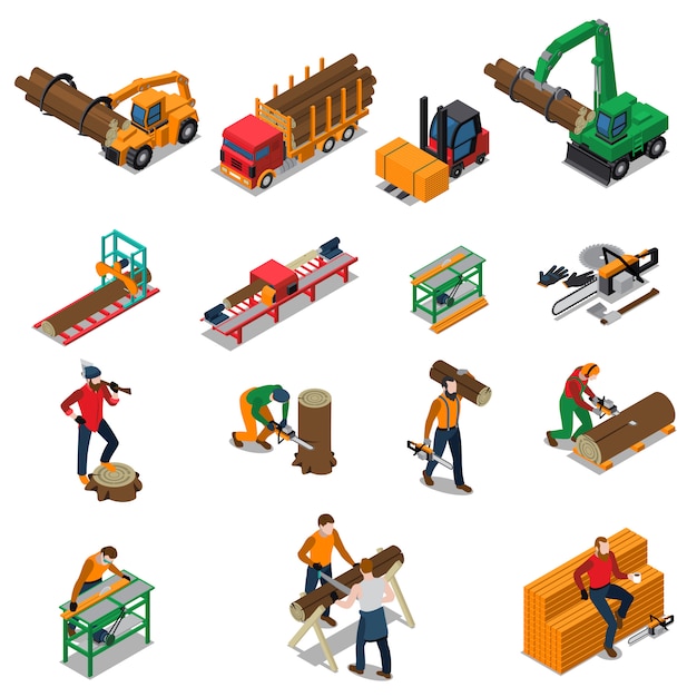 Scierie Lumberjack Icon Set