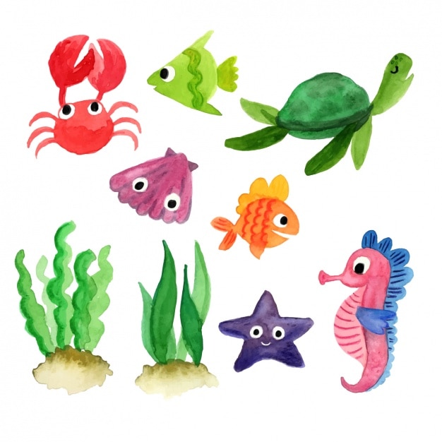 Vecteur gratuit sea animals collection