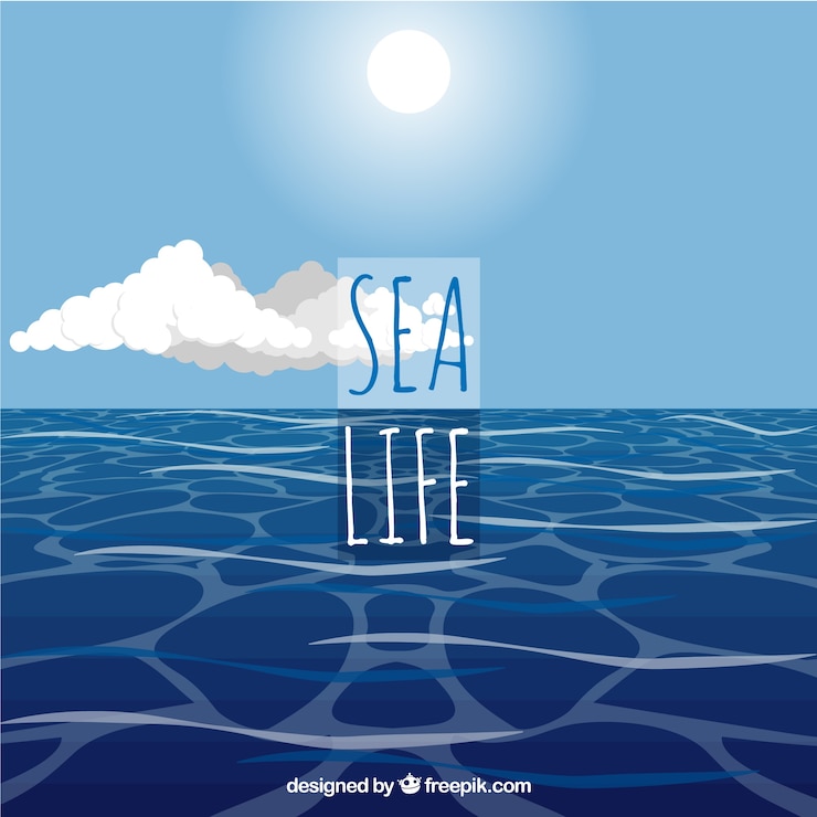 Vecteur gratuit sea life paysage