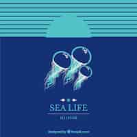 Vecteur gratuit sea life