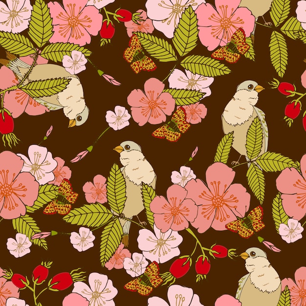 Vecteur gratuit seamless pattern de fleurs