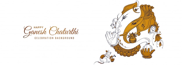 Seigneur décoratif Ganesha pour la conception de la bannière du festival Ganesh Chaturthi