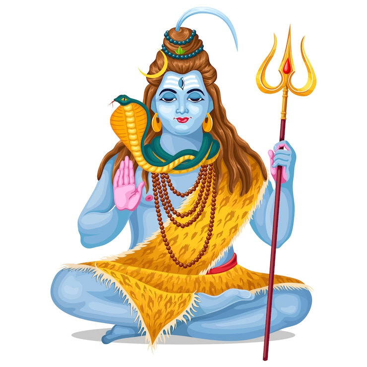 Vecteur gratuit seigneur shiva. vacances maha shivratri.