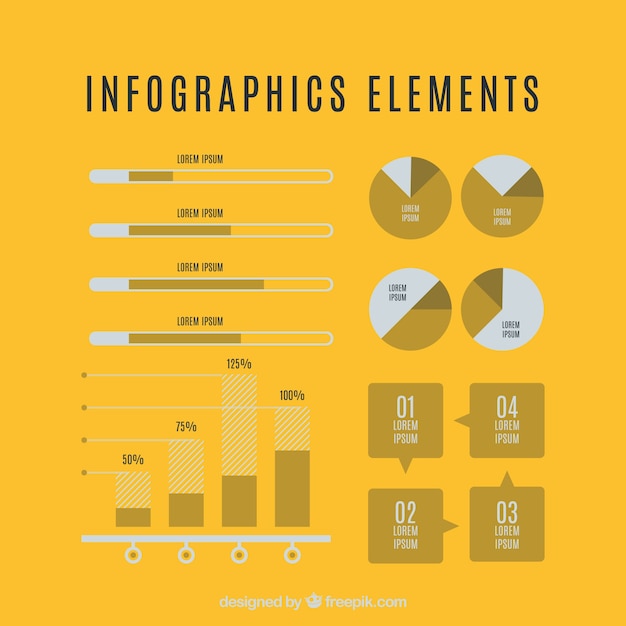 Vecteur gratuit sélection d'éléments infographiques utiles