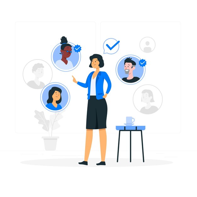 Sélection de l'illustration du concept d'équipe