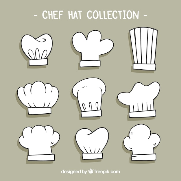 Sélection De Neuf Chapeaux De Chef à La Main