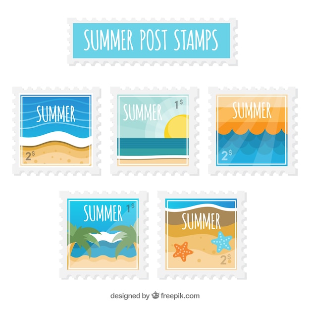 Sélection Des Timbres De Poste D'été