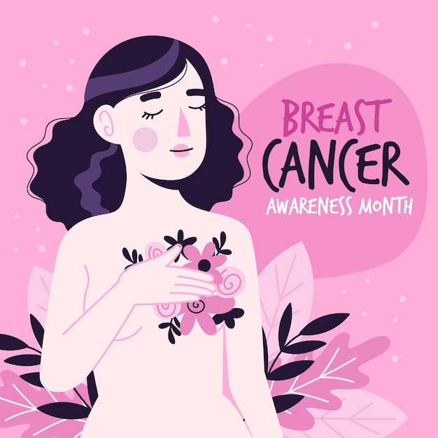Vecteur gratuit la sensibilisation au cancer du sein