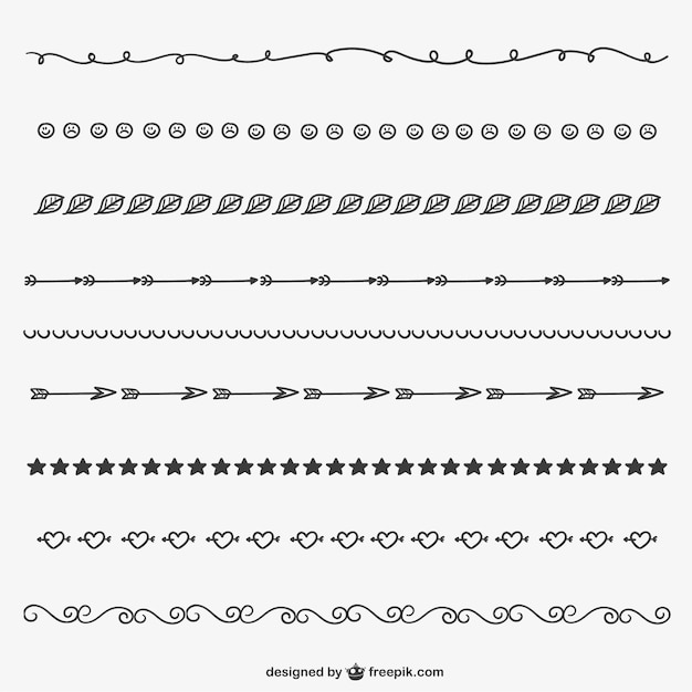 Vecteur gratuit séparateurs calligraphiques pack