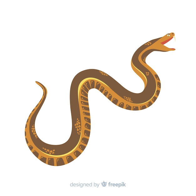 Serpent dessiné à la main attaquant fond