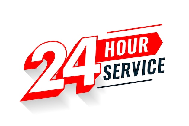 Service 24 Heures Sur 24 Fond De Texte 3d