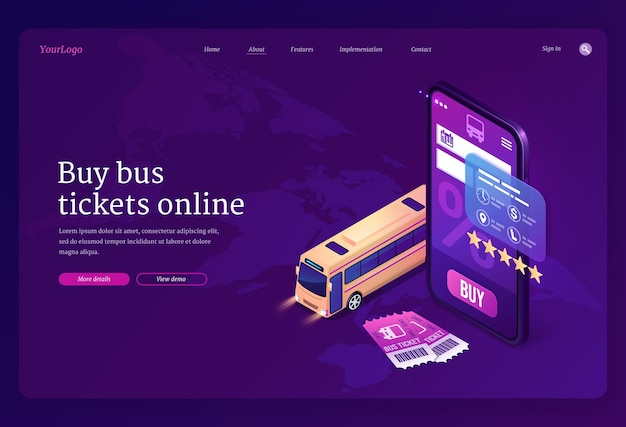 Service en ligne pour acheter des billets de bus