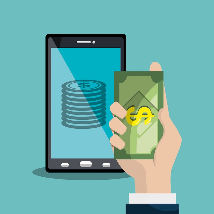 Vecteur gratuit les services bancaires mobiles