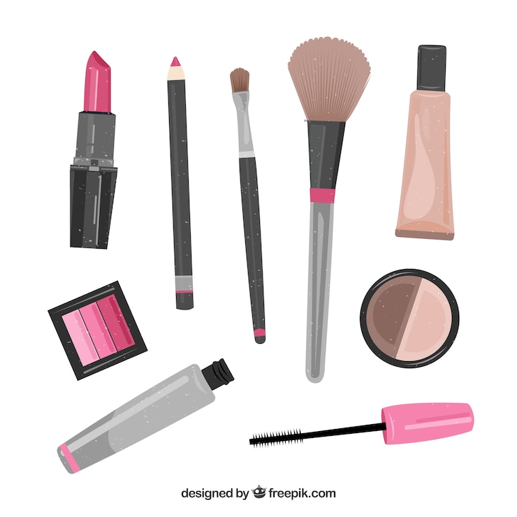 Vecteur gratuit set d&#39;accessoires de beauté