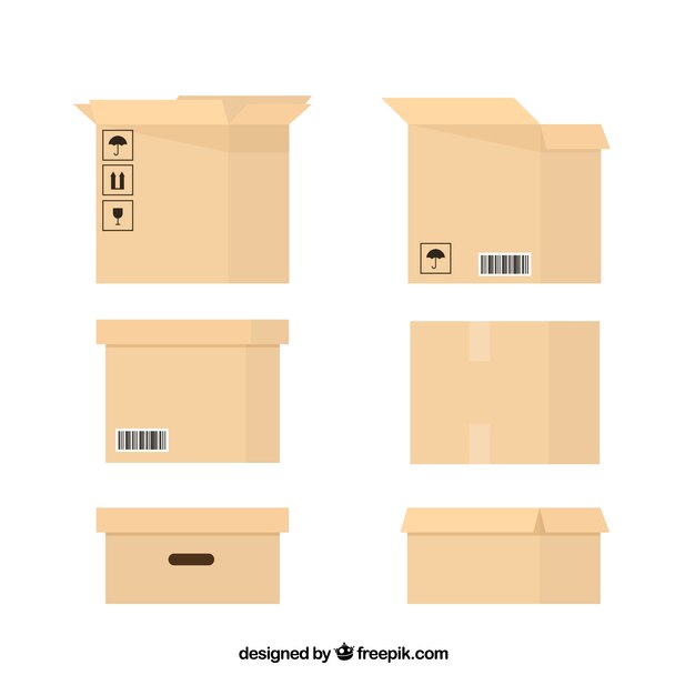 Set de boîtes en carton à l&#39;expédition