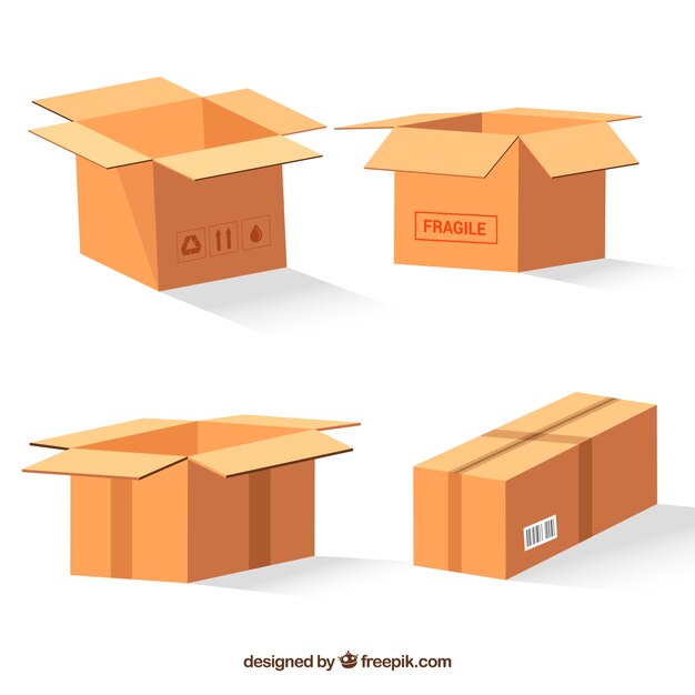 Set de boîtes en carton à l&#39;expédition
