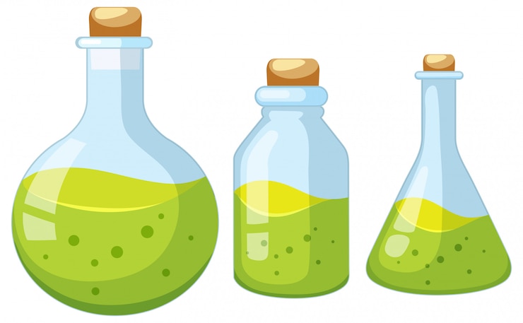 Vecteur gratuit set de bouteille de laboratoire
