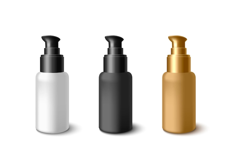 Vecteur gratuit set de bouteilles à pompe pour cosmétiques