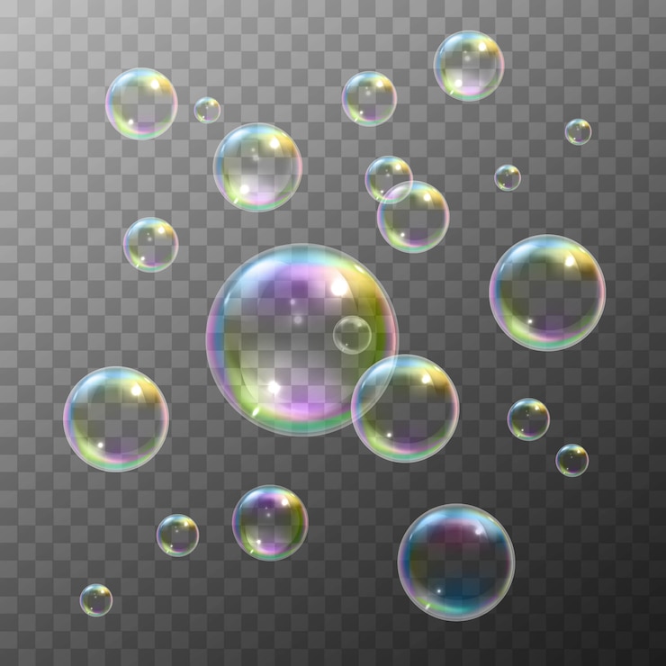 Vecteur gratuit set de bulles de savon