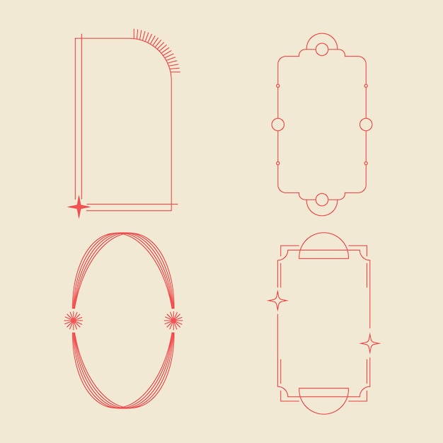Set de cadres linéaires minimalistes à conception plate