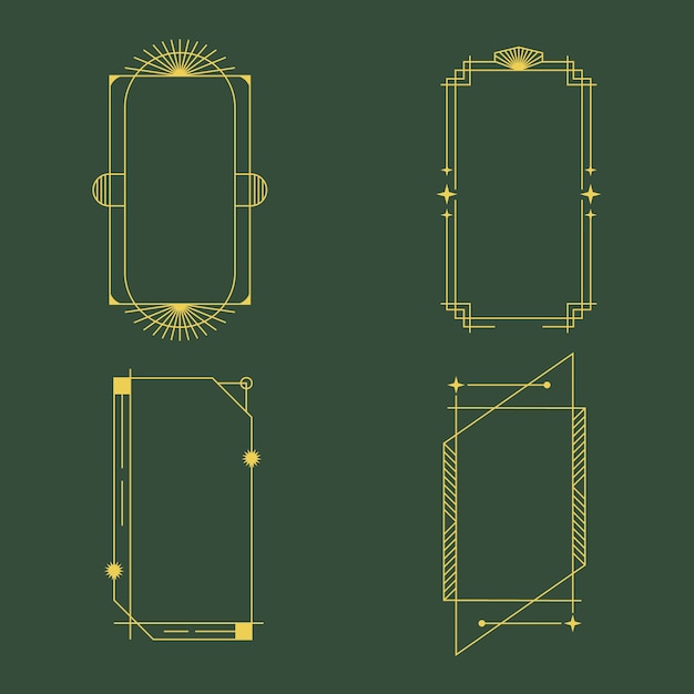 Vecteur gratuit set de cadres linéaires minimalistes à conception plate