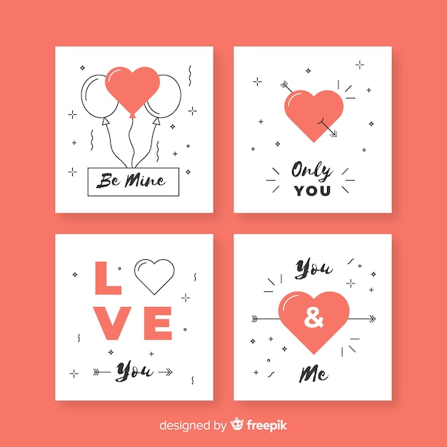 Set De Cartes De Saint Valentin