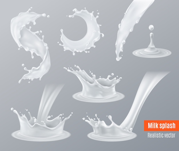 Set de éclaboussures de lait réalistes