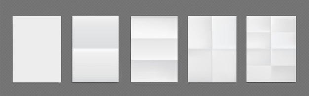 Set de feuilles de papier pliées