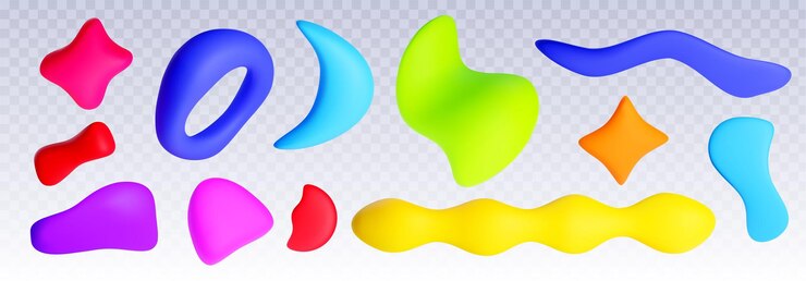 Vecteur gratuit set de formes en plastique de couleur