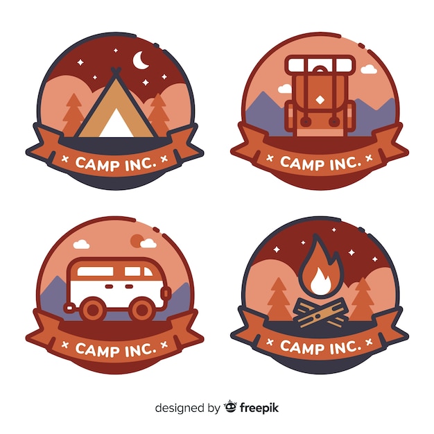 Vecteur gratuit set moderne de badges d'aventure