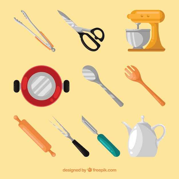 Set avec des objets de cuisson plats
