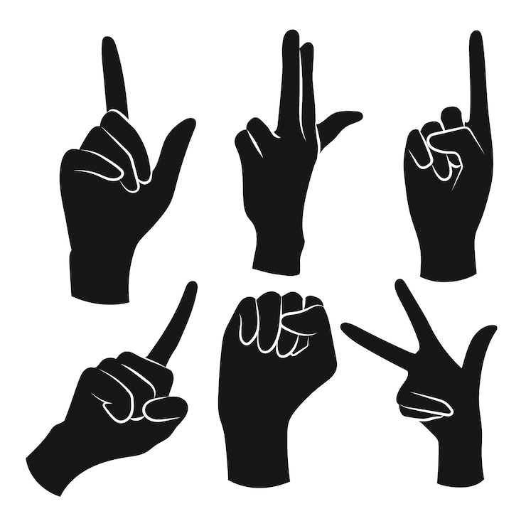 Vecteur gratuit set de silhouettes dessinées à la main