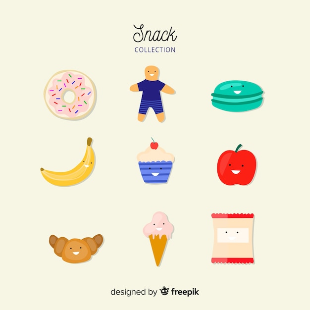 Vecteur gratuit set de snacks