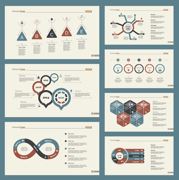 Seven Marketing Slide Templates Set