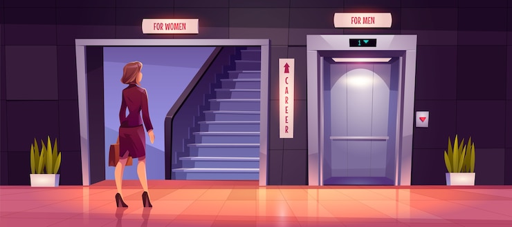 Vecteur gratuit sexisme et discrimination des femmes dans la progression de carrière.