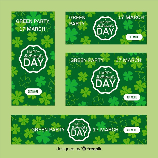 Vecteur gratuit shamrock imprimer le modèle de bannière de st patrick