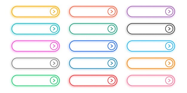 signe de bouton d'application coloré de style ligne avec un espace vide